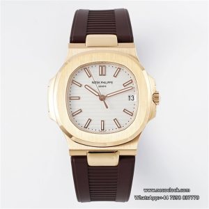 Nautilus 5711 40mm RG White Dial Brown Rubber Strap PPF A330SC