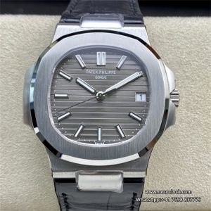 Nautilus 5711 40mm Grey Dial Black Leather Strap 3KF A324SC