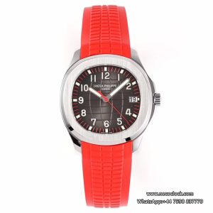 Aquanaut 5167 40mm Black Dial Red Hand Red Rubber Strap ZF A324SC