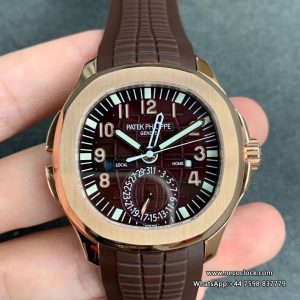 Aquanaut 5164 40mm RG Brown Dial Brown Rubber Strap GRF A324SC