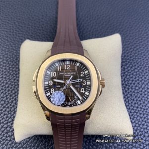 Aquanaut 5164 40mm RG Brown Dial Brown Rubber Strap ZF A324SC