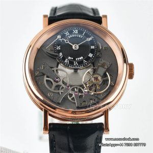 Tradition 40mm RG Grey Dial Black Leather Strap LTF Manual