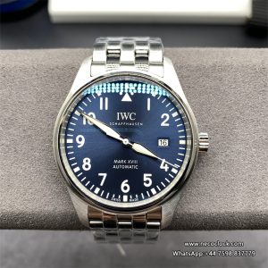 IWC Pilot Mark XVIII 40mm IW327016 Blue Dial SS Bracelet V7F A2892