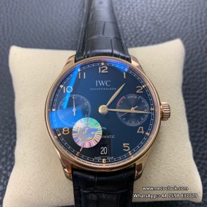 IWC Portugieser 42mm IW500125 RG Black Dial Black Leather Strap ZF A51011