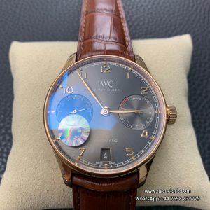 IWC Portugieser 42mm IW500702 RG Grey Dial Brown Leather Strap ZF A51011