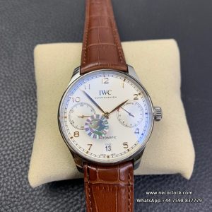 IWC Portugieser 44mm IW503504 RG White Dial Brown Leather Strap ZF A52850