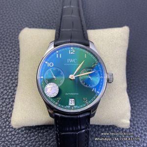 IWC Portugieser 42mm IW500708 Green Dial Black Leather Strap ZF A51011