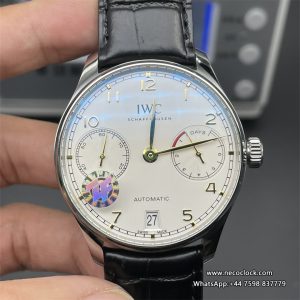 IWC Portugieser 42mm IW503501 White Dial Black Leather Strap ZF A51011