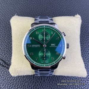 IWC Portugieser Chrono 41mm IW371615 Green Dial SS Bracelet ZF A7750