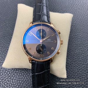 IWC Portugieser Chrono 41mm IW371482 RG Grey Dial Black Leather Strap ZF A7750