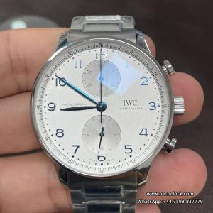 IWC Portugieser Chrono 41mm IW371617 White Dial SS Bracelet ZF A7750