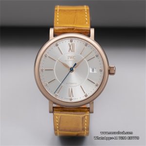 IWC Portofino 37mm Ladies RG Silver Dial Leather Strap V7F A2892