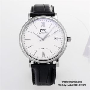 IWC Portofino 40mm IW356501 White Dial Black Leather Strap V7F A2892