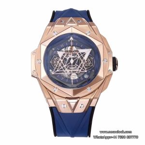 Big Bang Sang Bleu II Chrono 45mm RG Blue Dial Blue Rubber Strap BBF A1240