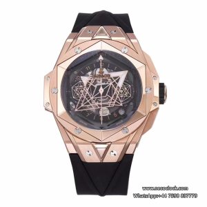 Big Bang Sang Bleu II Chrono 45mm RG Black Dial Black Rubber Strap BBF A1240