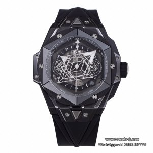 Big Bang Sang Bleu II Chrono 45mm Black Ceramic Bezel Black Dial Black Rubber Strap BBF A1240