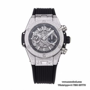 Big Bang Unico Chrono 42mm All Diamond Bezel Skeleton Dial Black Rubber Strap BBF A1280