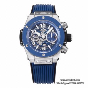 Big Bang Unico Chrono 42mm Blue Ceramic Bezel Blue Skeleton Dial Blue Rubber Strap BBF A1280