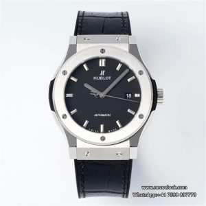 Classic Fusion 42mm Black Dial Black Leather Strap JJ+F A1110