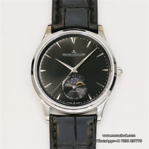 Master Ultra Thin Moon 39mm Black Dial Black Leather Strap GF A925