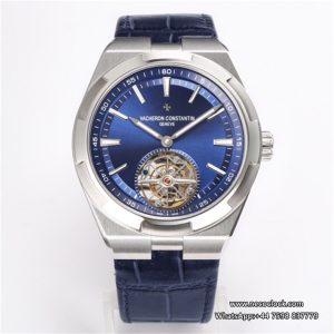 Overseas Tourbillon 42.5mm 6000V Blue Dial Blue Leather Strap BBRF Tourb