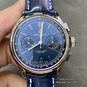 Breitling Chrono 42mm PREMIER B01 Blue Dial Blue Leather Strap BLSF A7750