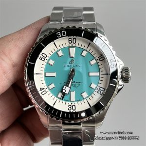 Breitling 44mm SUPEROCEAN Ceramic Tiffany Blue Dial SS Bracelet TF A2824