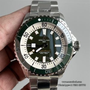 Breitling 44mm SUPEROCEAN Ceramic Green Dial SS Bracelet TF A2824