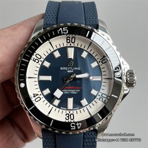 Breitling 44mm SUPEROCEAN Ceramic Blue Dial Black Rubber Strap TF A2824