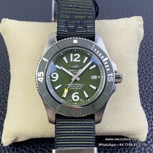 Breitling 44mm SUPEROCEAN Green Dial Nylon Strap TF A2824