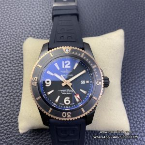 Breitling Black Steel 46mm SUPEROCEAN RG Black Dial Black Rubber Strap TF A2824