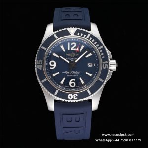 Breitling 42mm SUPEROCEAN Blue Dial Blue Rubber Strap TF A2824