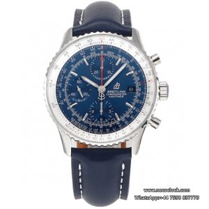Breitling Chrono 43mm NAVITIMER B01 Blue Dial Blue Leather Strap BLSF A7750