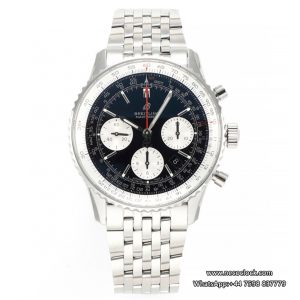 Breitling Chrono 43mm NAVITIMER B01 Black/White Dial SS Bracelet BLSF A7750