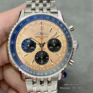 Breitling Chrono 43mm NAVITIMER B01 Champagne/Black Dial SS Bracelet BLSF A7750
