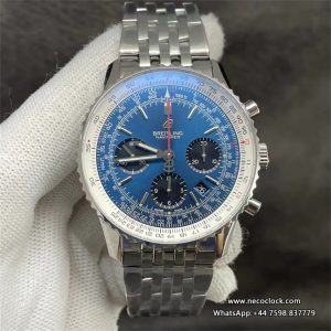 Breitling Chrono 43mm NAVITIMER B01 Blue/Black Dial SS Bracelet BLSF A7750