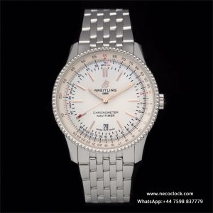 Breitling 41mm NAVITIMER White Dial SS Bracelet V7F A2824