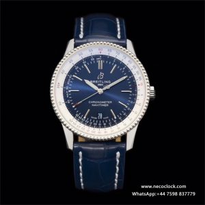 Breitling 41mm NAVITIMER Blue Dial Blue Leather Strap V7F A2824
