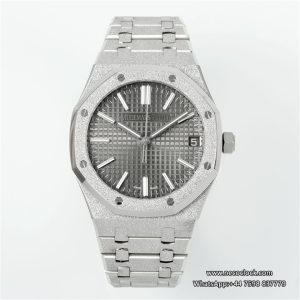 Royal Oak 15510 41mm Frosted SS/SS Grey Dial APSF A4302 Super Clone