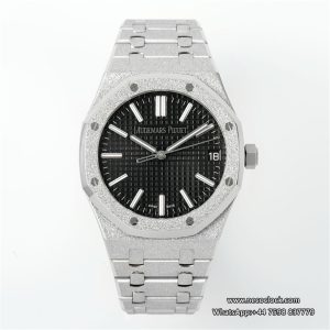Royal Oak 15510 41mm Frosted SS/SS Black Dial APSF A4302 Super Clone