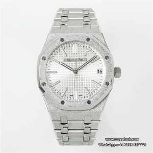Royal Oak 15510 41mm Frosted SS/SS White Dial APSF A4302 Super Clone