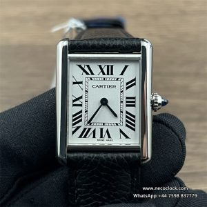 Tank Must 33.7*25.5mm White Dial Black Leather Strap F1F Swiss Quartz