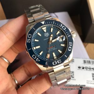 Aquaracer 41mm OF 1:1 Blue Dial Red Hand on SS Bracelet SW200