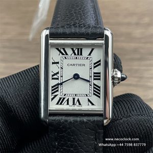 Tank Must 29.5x22mm White Dial Black Leather Strap F1F Swiss Quartz