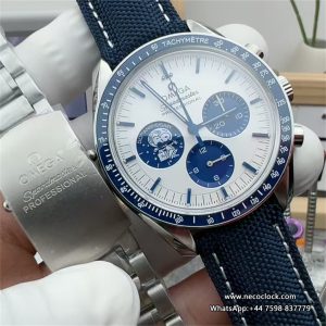 Speedmaster Professional Snoopy SS SMF 1:1 Best  Blue Marker On Blue Nylon Strap A3861(Free SS Bracelet)