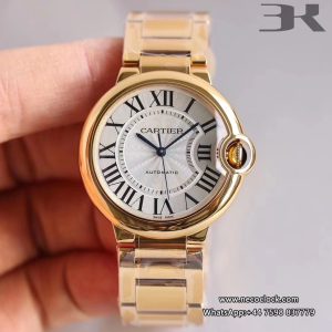 Ballon Bleu De Cartier YG/YG Wht/Stk 33mm Ladies 3KF A076