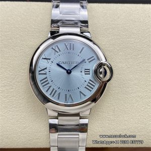 Ballon Bleu De Cartier Blue  Dial 33mm Ladies SS Bracelet 3kf Swiss Quartz