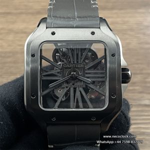 Santos De Cartier 40mm PVD/LE Black Skeleton Dial RICHF 9612MC Surer Clone