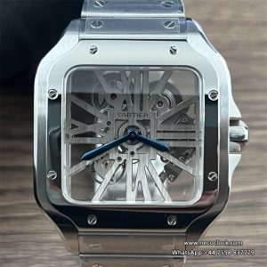 Santos De Cartier 40mm Grey Bezel SS/SS Skeleton Dial RICHF 9611MC Surer Clone