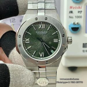 GHF Chopard Alpine Eagle 41mm Lucent Steel Pine Green Sunburst Stick Dial SS Bracelet A2824